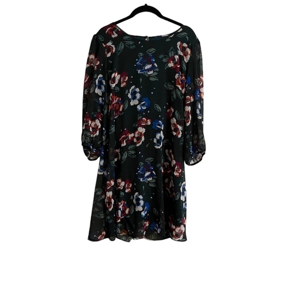Calvin Klein Dress S Green Floral Mini Sheer Flowy Tropical Boho Western Preppy - Picture 1 of 12